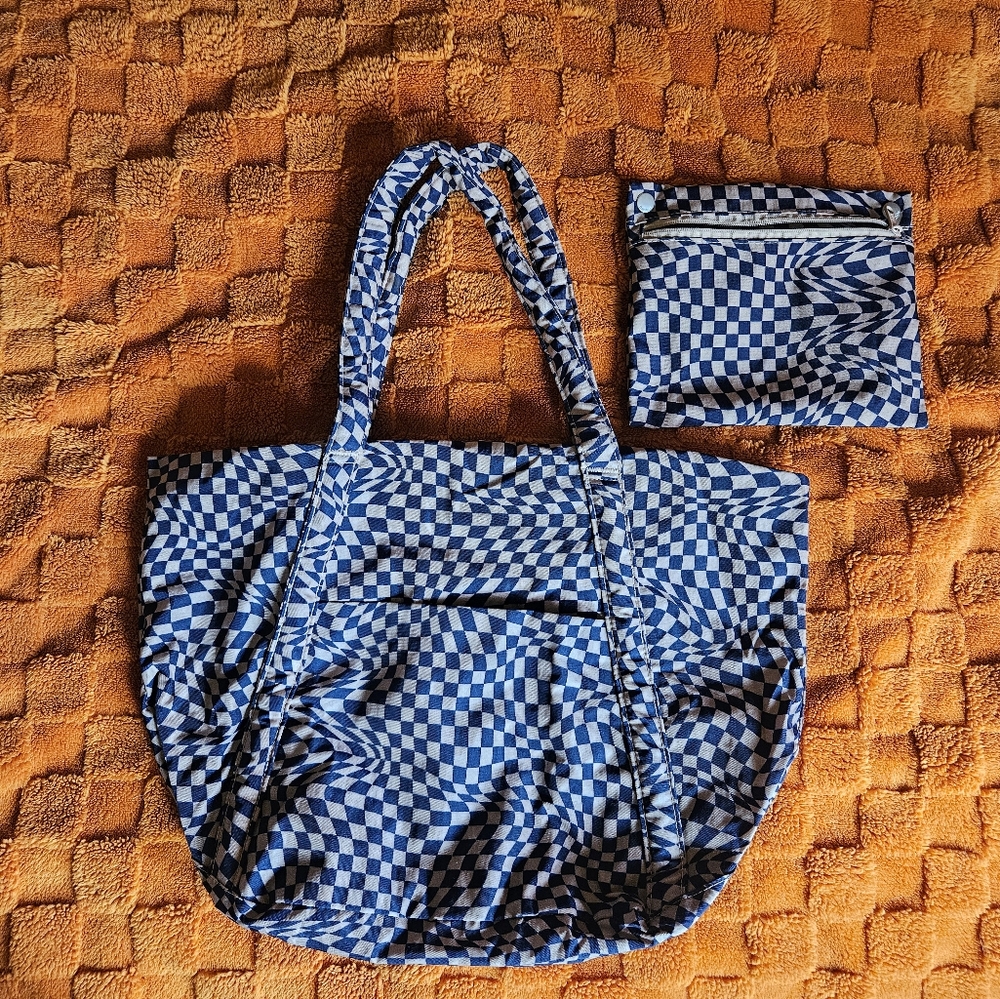 Baggu Indigo Trippy Check Standard Cloud